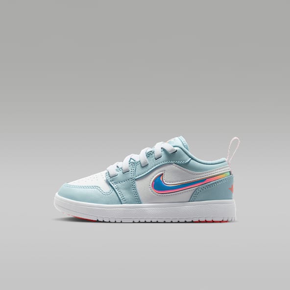 Nike Air Jordan 1 Low 水色 Air Jordan Big Kids' 1 Low SE Legend Blue (GS) – Puffer Reds